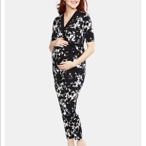 Black & White Motherhood Maternity Jumpsuit NWT